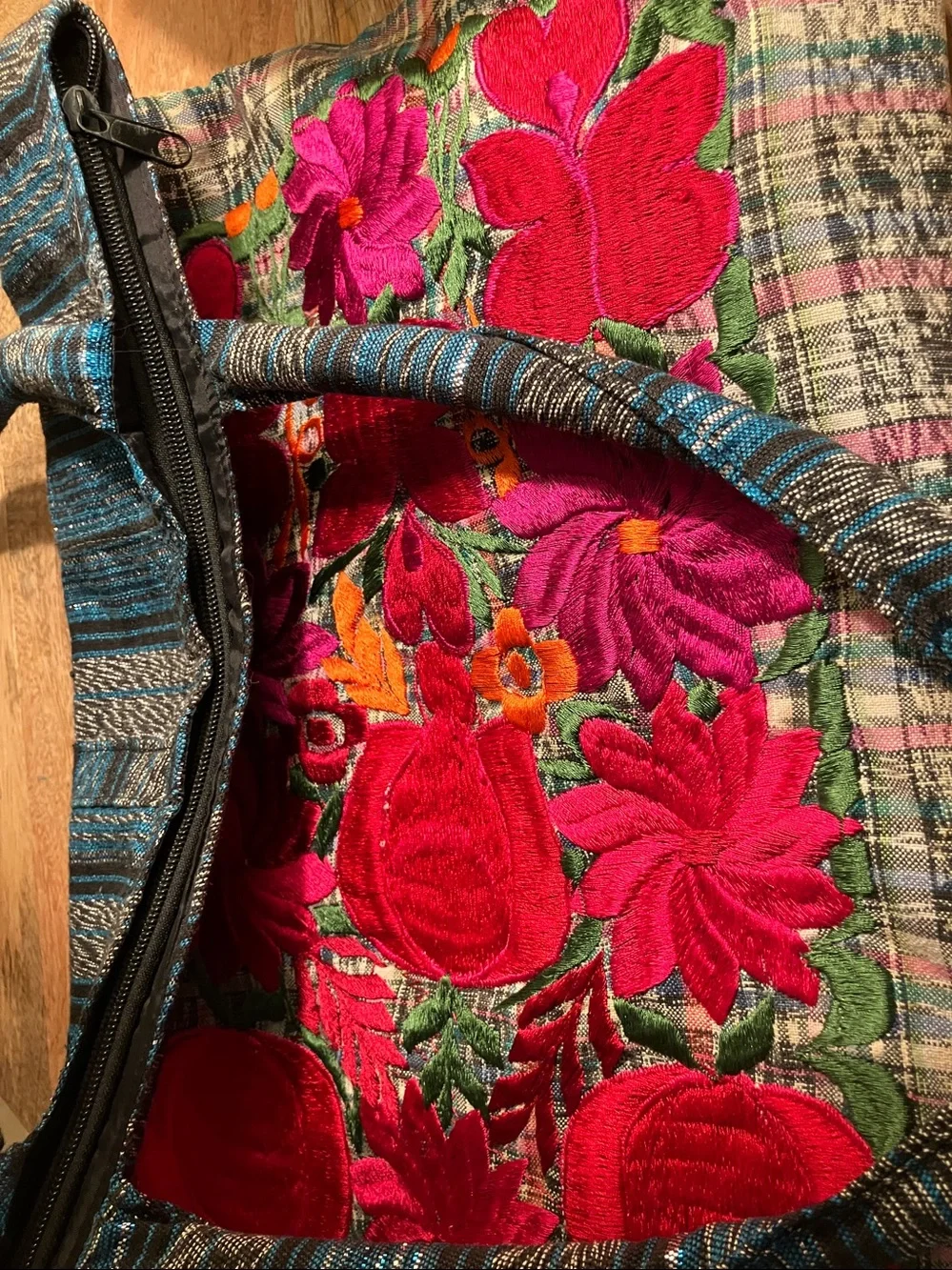 Embroidered cotton bag